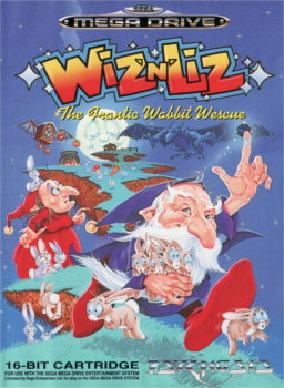 Wiz 'n' Liz The Frantic Wabbit Wescue box art for Sega Mega Drive